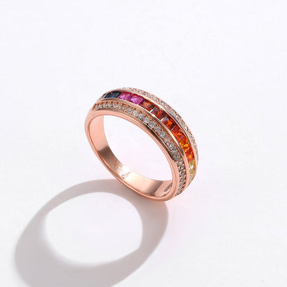 Rainbow  Sterling Silver Women's Fashion Ring