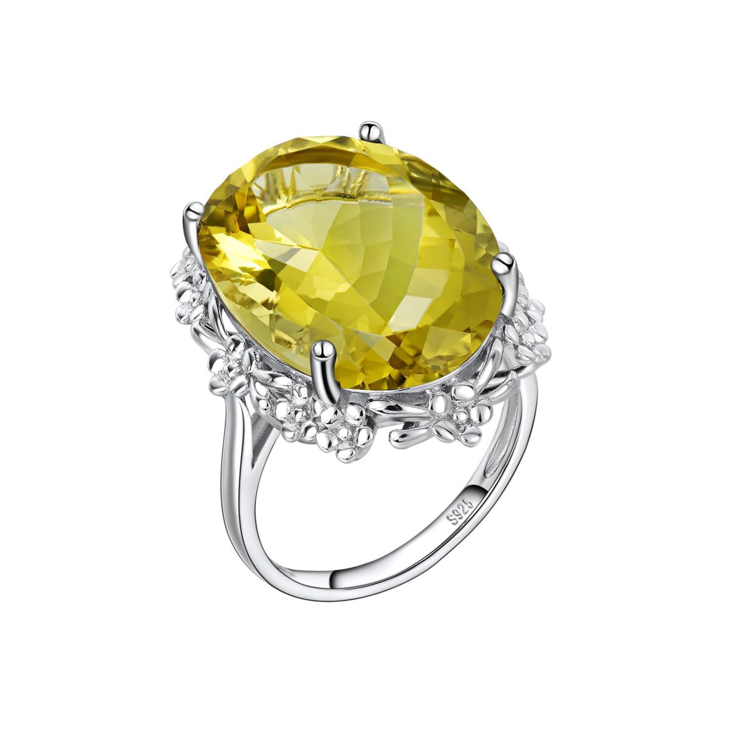 Natural Lemon Crystal Ring