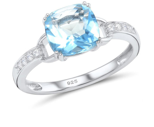 Blue Sky Ring - 925 шарикоподшипник Серебряное кольцо для женщин